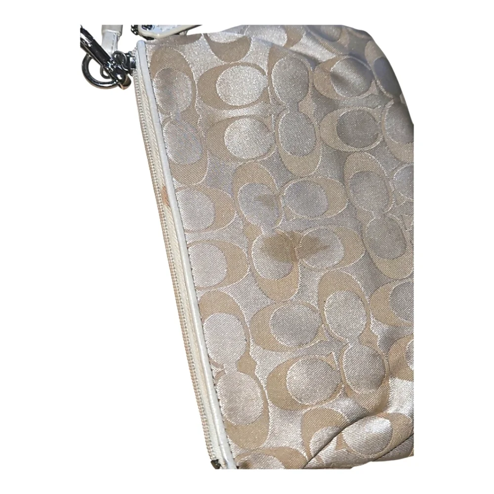 Coach Wristlet Signature Logo Design Leather Accents